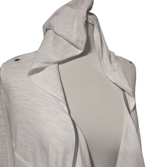 Armani Exchange White Hooded Snap Wrap Sweater Womens XS - Picture 5 of 12